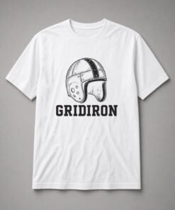 Gridiron Vintage Leather Helmet Unisex T-Shirt - White